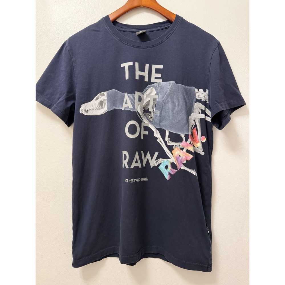 G Star Raw Compact Dog The Art Of Raw Blue T Shirt Men's Medium RARE
